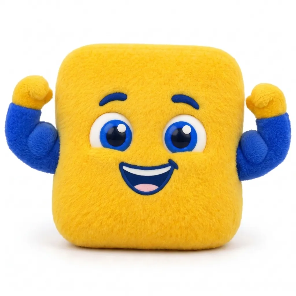 Webbie the mascot flexing both arms